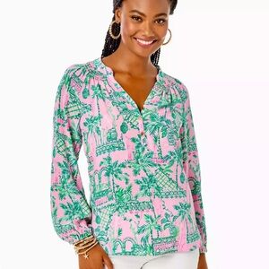 Lilly Pulitzer Elsa Silk Top, NWT size L